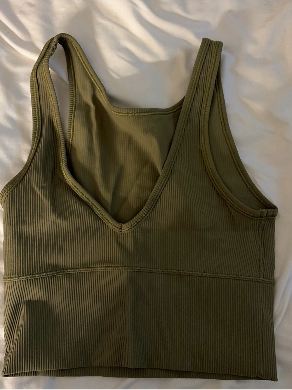 lululemon athletica Olive Green Ribbed Tank Top